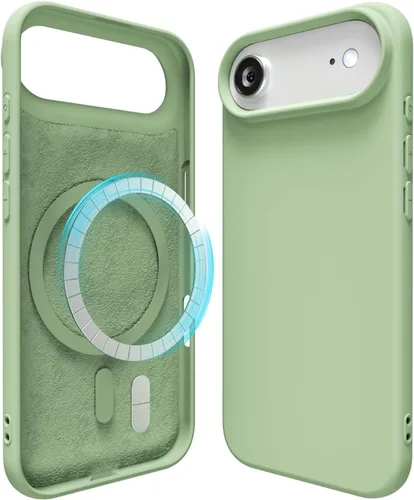 Vista 89 de oakxco Funda de silicona para iPhone 12 Pro Max, magnética, compatible con carga inalámbrica Magsafe, cubierta protectora de goma suave y delgada
