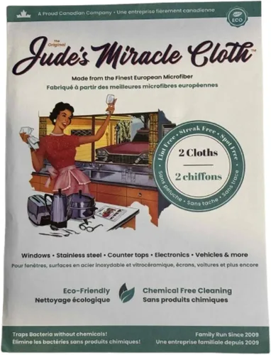 Vista 7 de Jude's Miracle Cloth Paquete de 2 paños de limpieza de microfibra para ventanas, espejos, lentes de cristal, para TV, pantalla de computadora
