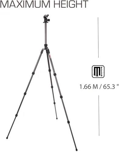 Vista 3 de 3 Legged Thing Punks Billy 2.0 - Trípode de fibra de carbono para viajes, compacto y ajustable, con tres patas desmontables, oscuridad (negro mate)