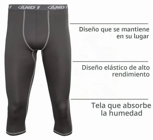 Vista 4 de AND1 Pantalones de compresión para hombre, capa base atlética para gimnasio