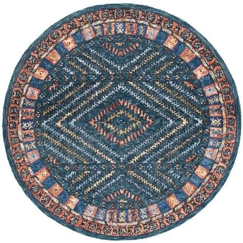 Vista 10 de SAFAVIEH Aspen Collection - Alfombra decorativa de 2 x 3 pies, color óxido y verde, lana bohemia hecha a mano, ideal para zonas de alto tráfico