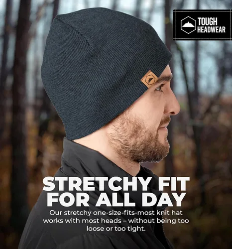 Vista 42 de Tough Headwear Daily Knit Beanie – Gorros para hombre – Sombreros de invierno para hombres y mujeres – Sombreros de punto cálidos para clima frío