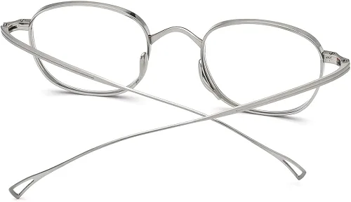 Vista 6 de FONEX Marco de lentes de titanio marco de lentes de miopía redondo retro vintage para mujer