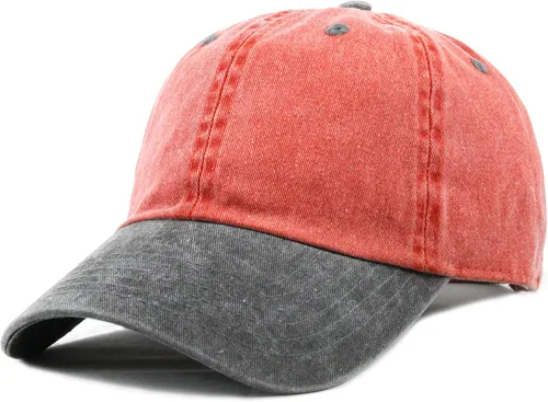 Vista 30 de The Hat Depot 100% algodón pigmento teñido de perfil bajo sombrero de papá seis panel casquillo 1. Negro.