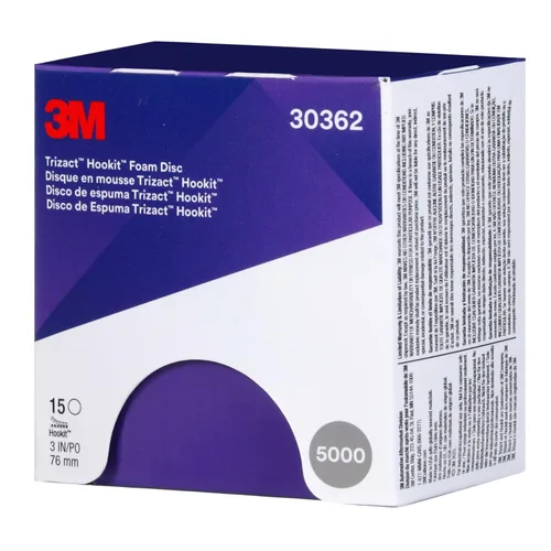 Vista 11 de Disco de espuma Trizact 3M Trizact Hookit, 30362, 3 pulgadas, P5000, 15 discos por caja, azul