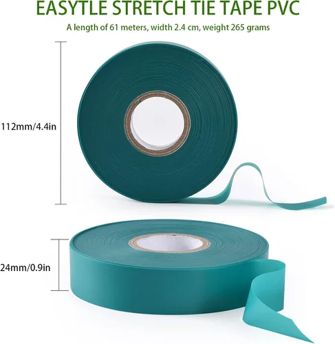 Vista 2 de TELENT OUTDOORS Cinta de amarre elástica, 1 pulgada de ancho y 200 pies, reutilizables, para plantas de jardín, cintas verdes para plantas, cinta