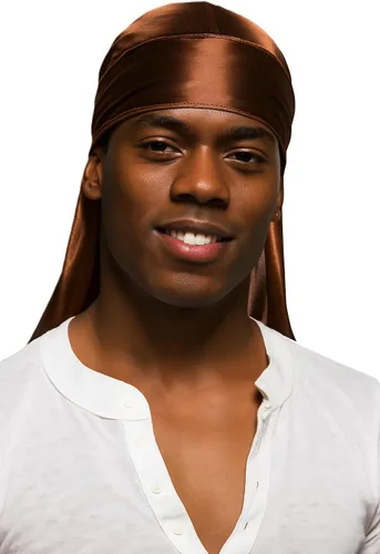 Vista 3 de Durag de seda suave para hombres y mujeres, ondas largas y dobles correas anchas