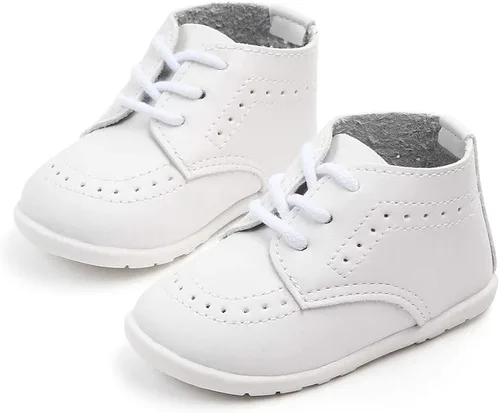Vista 4 de Meckior Mocasines clásicos de piel sintética para niños y niñas, zapatos de vestir Oxford para niños y niñas, zapatos de vestir planos para caminar