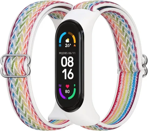 Vista 12 de CYTSH Correa de reloj para Mi Band 6 Correa elástica ajustable de nailon trenzado Miband 6 Miband 5 Pulsera 5 6 Correa de reloj 2 piezas