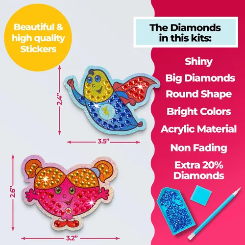 Vista 3 de Halmolife Kit de arte de diamantes para niños, kit de arte y manualidades de pintura de gemas para edades de 6 a 12 años, regalos para niños y niñas