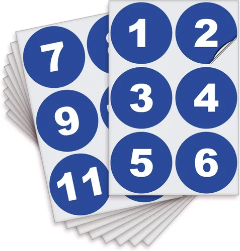 Vista 9 de iSYFIX Calcomanías negras de números consecutivos – 1 a 50, 1 pulgada, 1 juego – Vinilo autoadhesivo de alta calidad ideal para inventario