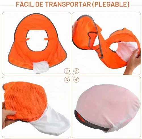 Vista 5 de WMYCONGCONG Protector solar de ala completa, visera de malla para el cuello, con tira reflectante para construcción al aire libre, accesorios
