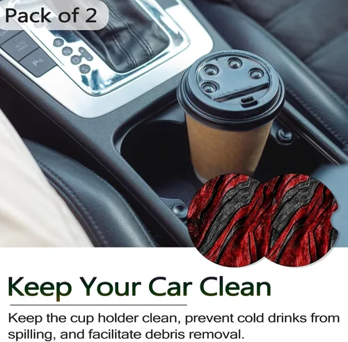Vista 4 de Posavasos de coche de 3.5 pulgadas para portavasos, paquete de 2 posavasos de goma universales antideslizantes grandes para mujeres, accesorios