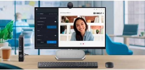 Vista 2 de Cámara web Dell 4K UHD WB7022, sensor Sony, certificados por equipos