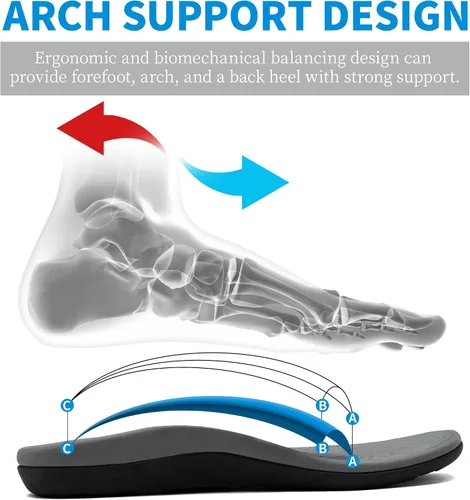 Vista 2 de Sandalias ortopédicas para hombre con soporte de arco para fascitis plantar, pies planos, para interiores y exteriores, sandalias de playa