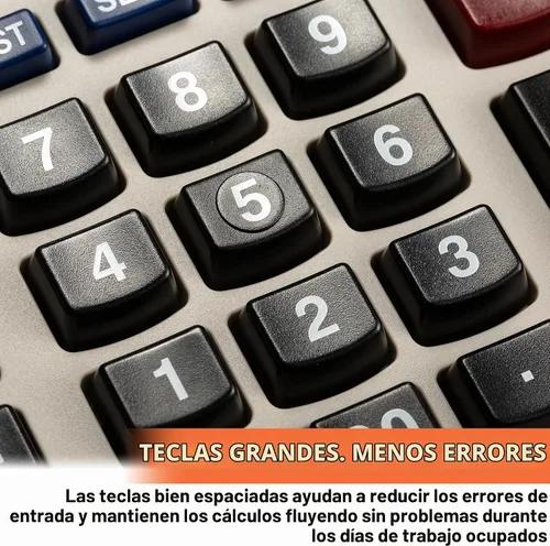 Vista 5 de Victor 1310 Calculadora de Impresión de Números Grandes, Pantalla LED de 12 Dígitos, Impresión Rápida sin Tinta (8.0 LPS), Teclas
