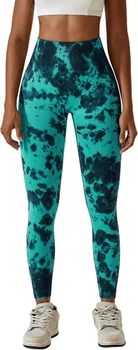 Vista 2 de Leggings con levantamiento de glúteos para mujer, sin costuras, de cintura alta, pantalones de yoga, leggings fruncidos