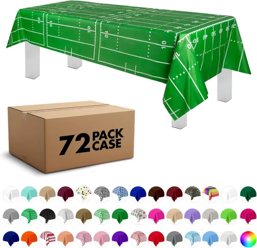 Vista 21 de Grandipity Mantel de plástico desechable de calidad prémium para fiestas con temática de globos de cumpleaños, 1 paquete, 54 x 108 pulgadas, mantel