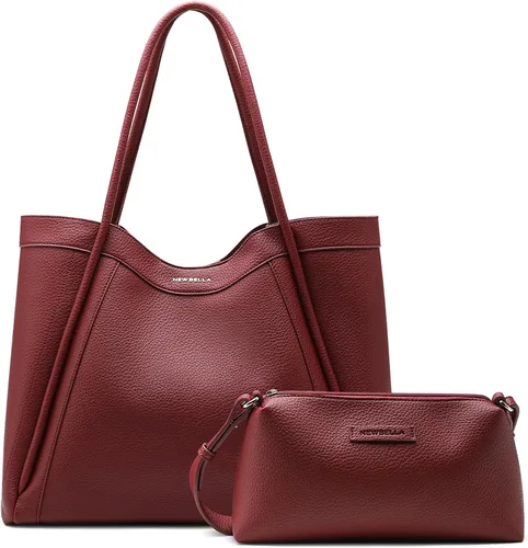 Vista 19 de NEWBELLA Kelly Bolsa Tote de Cuero Vegano para Mujeres - Elegante Bolsa Versátil de Transporte con Asa Superior, Bolso de Hombro Hobo con Monedero