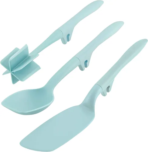 Vista 16 de Rachael Ray Herramientas y gadgets Lazy Crush & Chop, Flexi Turner y Scraping Spoon Set / Utensilios de cocina - 3 piezas, rojo burdeos