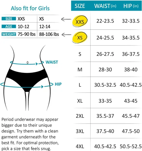 Vista 5 de Neione Ropa interior de período Bragas menstruales de corte alto Cheeky Bikini Briefs Mujeres Niñas