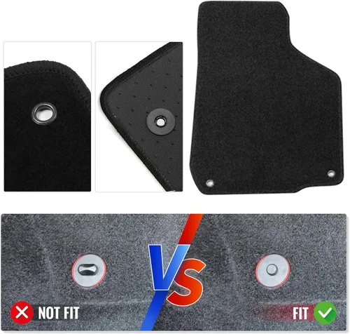 Vista 3 de IKON MOTORSPORTS - Alfombrillas compatibles con Volkswagen GLI MK4 1999-2005, de nailon, color negro, alfombra delantera y trasera, 2000 2001 2002