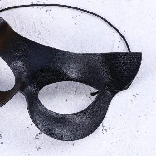 Vista 5 de BinaryABC Máscara de disfraces de Halloween, máscara de mascarada de Halloween, media máscara de ojo de gato