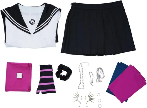 Vista 7 de Anime Womens Girls Mioda Ibuki Cosplay Costume Sailor Dress High School Uniform Outfit for Adult