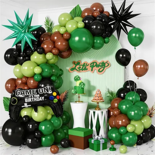 Vista 12 de Kit de guirnalda de arco de globos de color azul, blanco y plateado con globos de bola de discoteca, globos de papel de aluminio de estrella