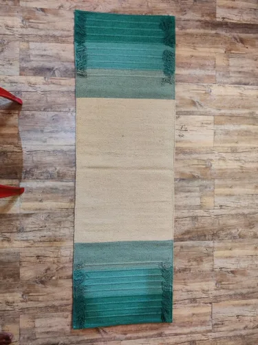 Vista 4 de Jaipur art & Rugs Estera de yoga de algodón - Alfombra tejida a mano ecológica - Antideslizante y gruesa (61x183x5mm) para fitness diario en casa