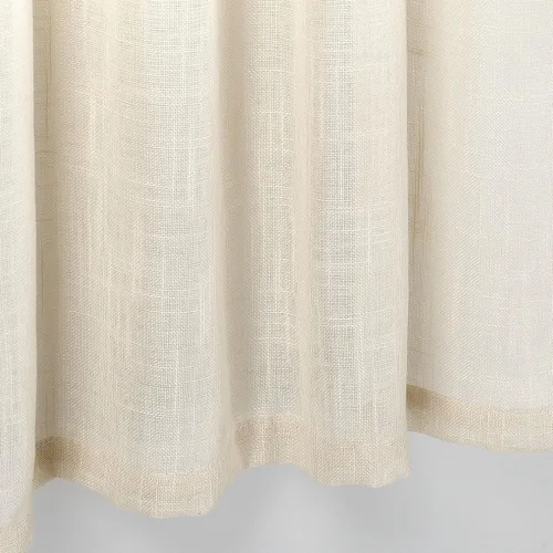 Vista 3 de Diamond Home Linens 2 paneles cortos con bolsillo para barra, filtrado de luz, de lino, texturizado, para ventanas pequeñas, 27 pulgadas de ancho x