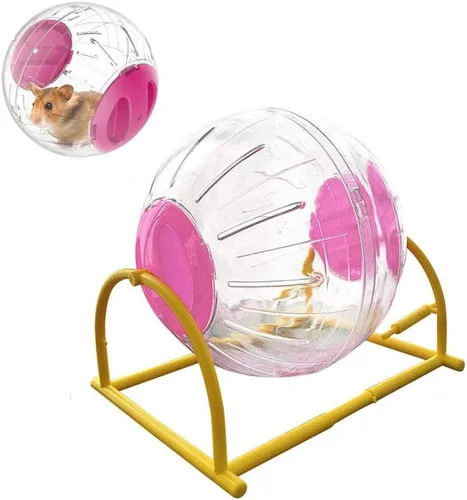 Vista 7 de Pelota de ejercicio de hámster silenciosa Bola de hámster transparente para ratas enanas, relieve del aburrimiento y aumenta la actividad