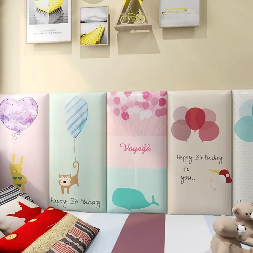 Vista 4 de Adhesivos de pared anticolisión para niños, diseño de castillo, acolchado de pared autoadhesivo de poliuretano, paneles de pared 3D de tatami, bolsa