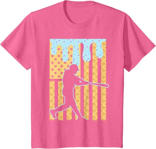 Vista 41 de Camiseta de béisbol Drip Boys Dripping Ice Cream Baseball American Flag, Negro -, Pequeña