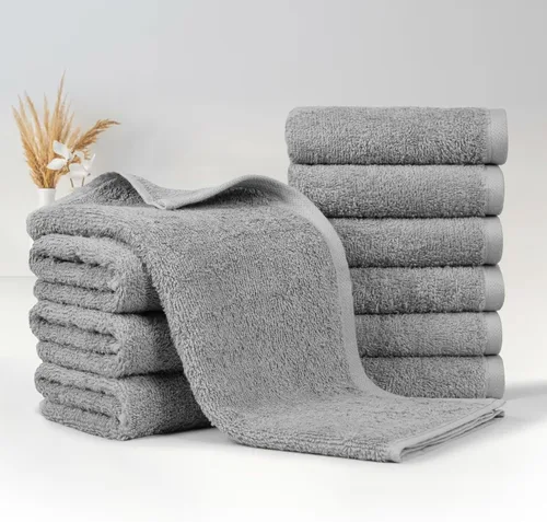 Vista 5 de Amazon Basics - Toallas de mano de algodón suaves y gruesas, 16" x 26", gris, paquete de 12