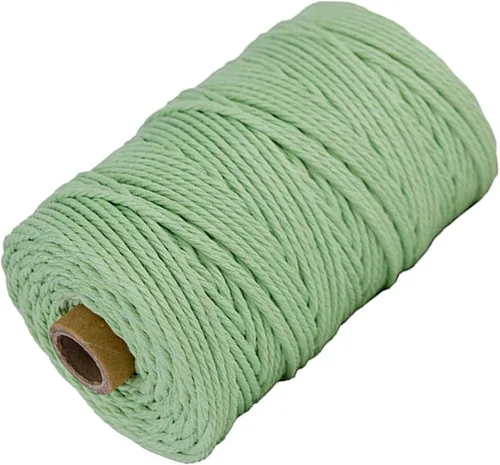 Vista 47 de Cordón de algodón para macramé, hilo torcido de 4 capas, cuerda de algodón natural, suministros perfectos de macramé, para hacer soportes colgantes