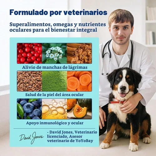 Vista 3 de Masticables de apoyo a las manchas de lágrimas para perros, salud ocular y suplemento inmunológico