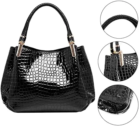 Vista 2 de Bolso grande de piel sintética con asa superior para mujer, talla única