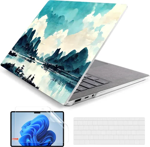 Vista 39 de Batianda Funda personalizable para portátil Microsoft Surface 5 4/3 de 13,5 pulgadas con reposamanos Alcantara modelo 1950/1867, carcasa rígida