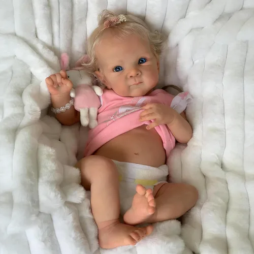 Vista 11 de RXDOLL Lindas Muñecas Bebé Reborn de Silicona de Cuerpo Completo para Niña de 18 pulgadas Bebé Recién Nacida Realista Niña Bebés de Silicona de Vida