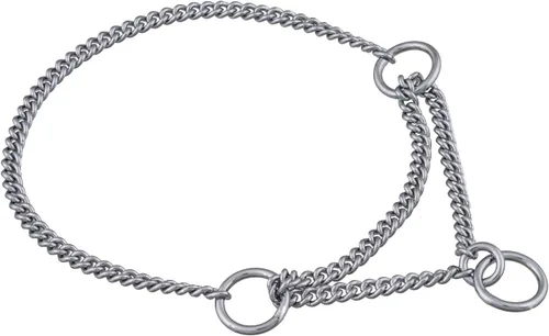 Vista 2 de Alvalley Collar Martingale para perros, collar de cadena para perro, hecho de latón, seguro, fácil de manejar, adecuado para mostrar, entrenar