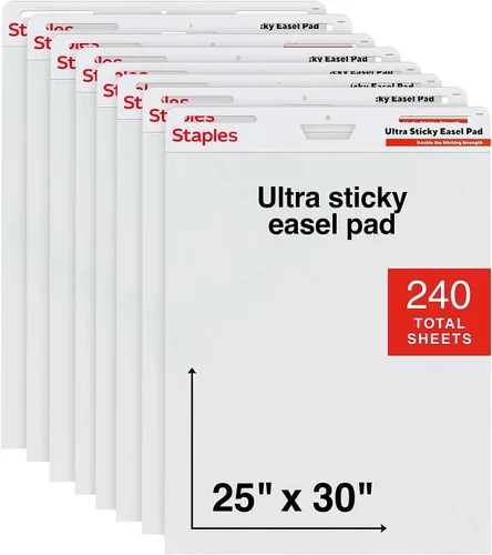 Vista 10 de STAPLES Ultra Sticky Tabletop Easel Pad, 20" x 23", 20 Sheets/Pad (ST62836)