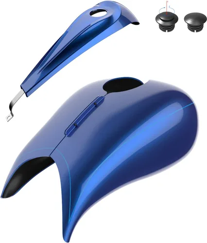 Vista 43 de Fundas de tanque estiradas para whisky ámbar con consola de tablero para Harley Touring Street Glide Road Glide 2014 2015 2016 2017 2018 2019 2020