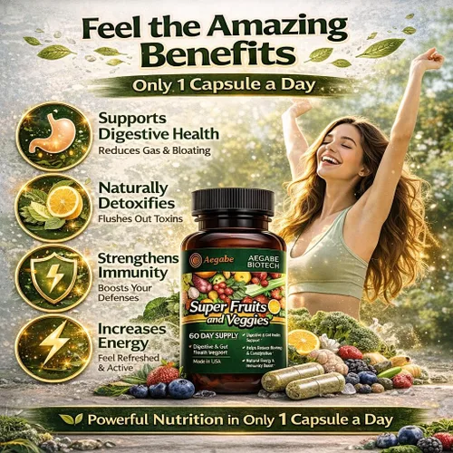 Vista 4 de Suplemento de súper frutas y verduras, 36 verduras y frutas frescas, suplemento nutricional diario Balance of Nature para salud digestiva y alivio