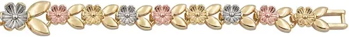 Vista 6 de Giffor Pulsera para mujer, pulsera de 7.1in, joyería laminada, 14 quilates, Circonita cúbica