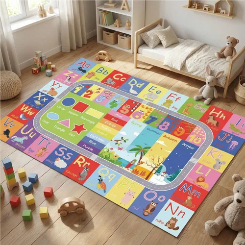 Vista 4 de ABC - Alfombra antideslizante para niños, 36 x 48 pulgadas Abc Play Alfombra - 3'0" X 4'0"(rectangular)