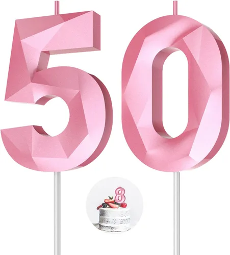 Vista 160 de Velas de cumpleaños con números (0 velas negras), forma de diamante 3D, decoración de pastel de feliz cumpleaños para niños y hombres, cumpleaños