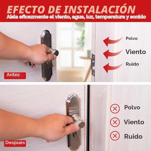Vista 2 de Burlete de goma de 20 pies para puerta, gran hueco, tira de sellado de puerta en forma de D extra gruesa autoadhesiva para marco de puerta, tira