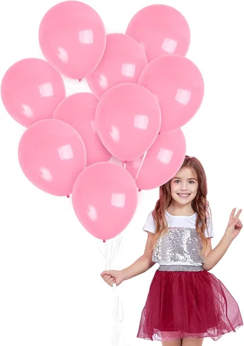 Vista 10 de Treasures Gifted Globos rosa pálido, globos rosa pastel, globos rosa rubor, globos rosa mate, globos rosa bebé de 12 pulgadas, globos rosas grandes