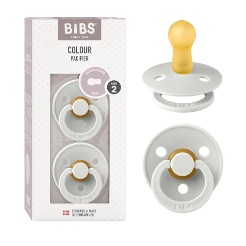Vista 95 de BIBS - Paquete de 2 chupetes para bebés, goma natural libre de bisfenol A, hechos en Dinamarca, colección Colour, para bebés de 18+ meses, azul bebé